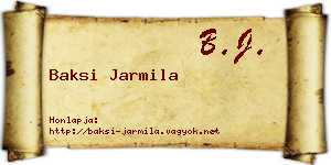 Baksi Jarmila névjegykártya